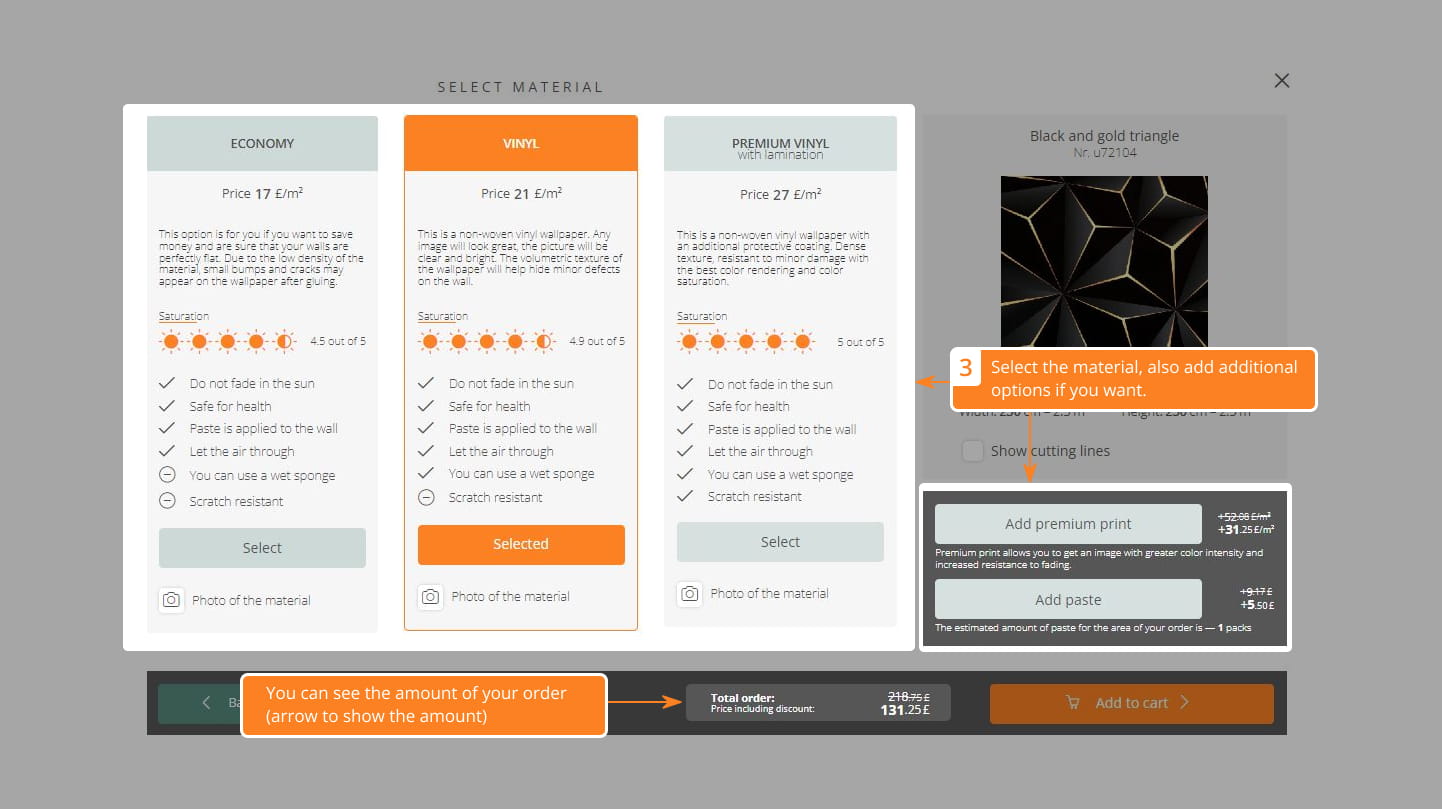 How to order custom sizes Uwalls.co.uk