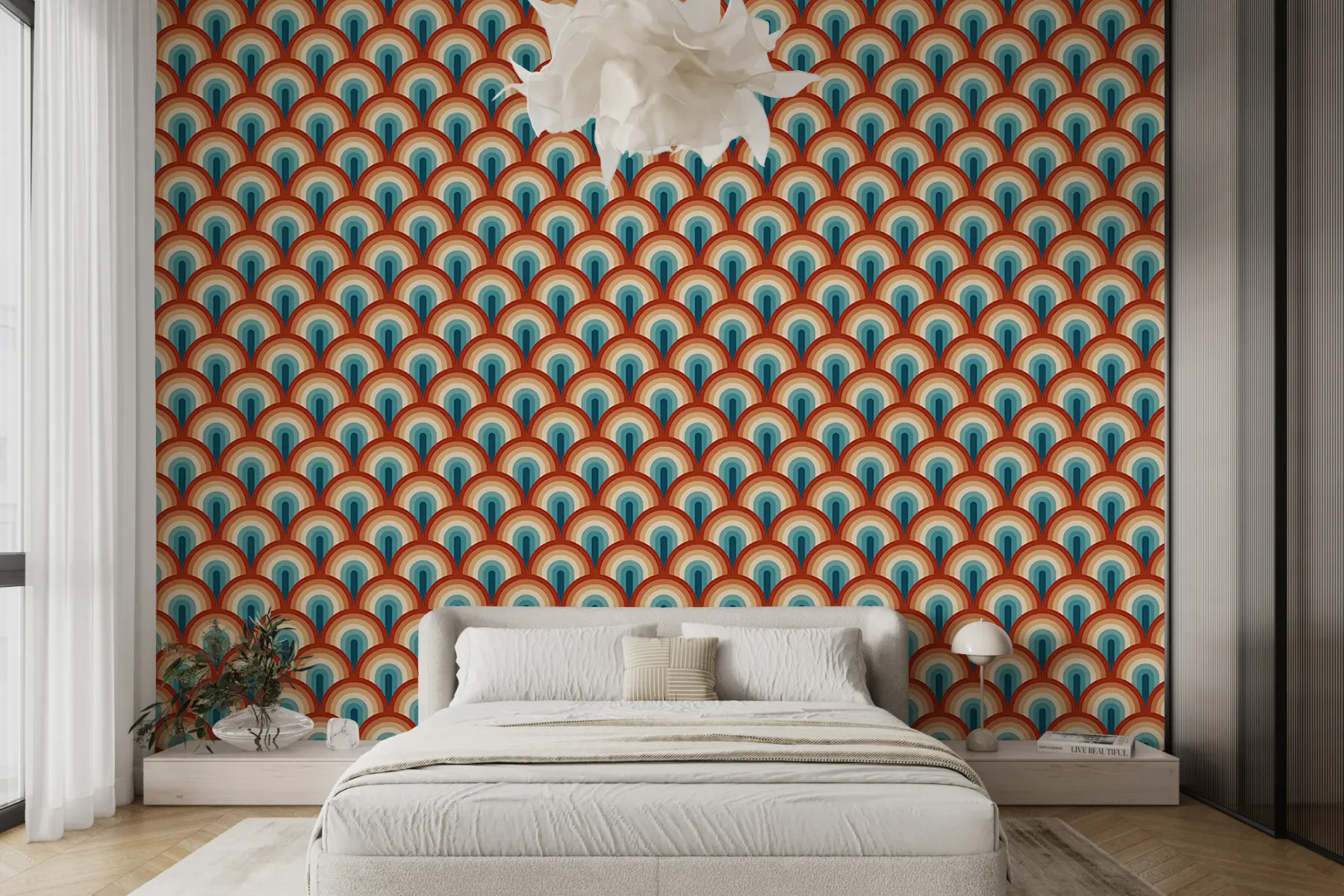 wall murals Retro summer rainbow arches u51624