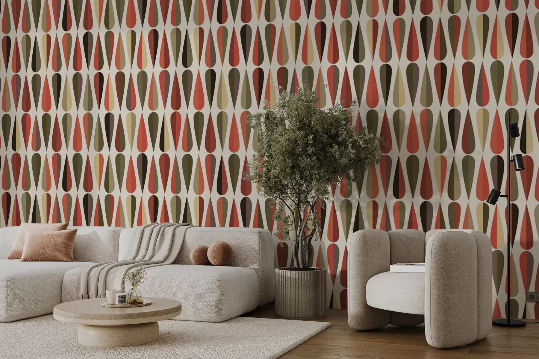 wall murals Retro 70s drops u51626