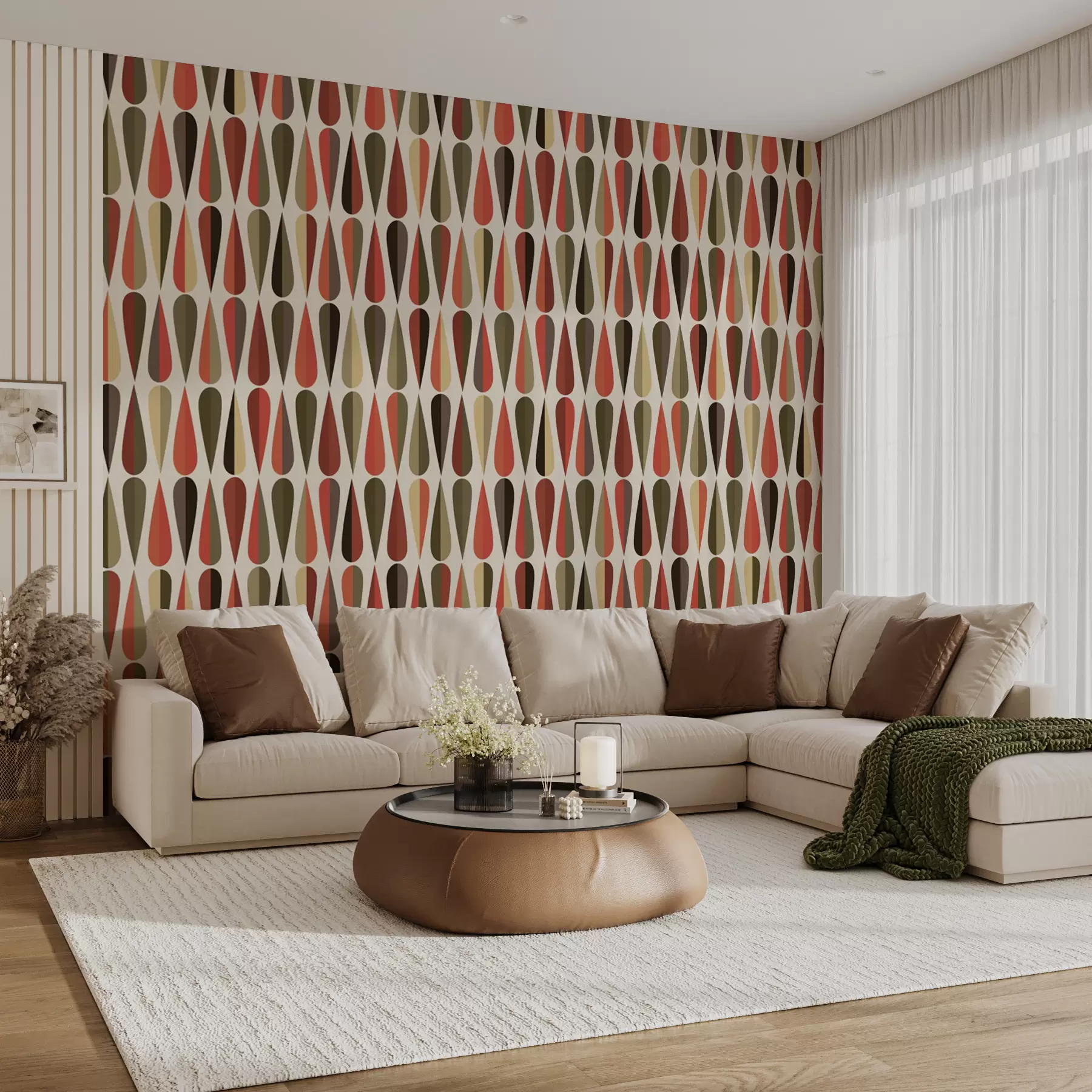 wall murals Retro 70s drops u51626