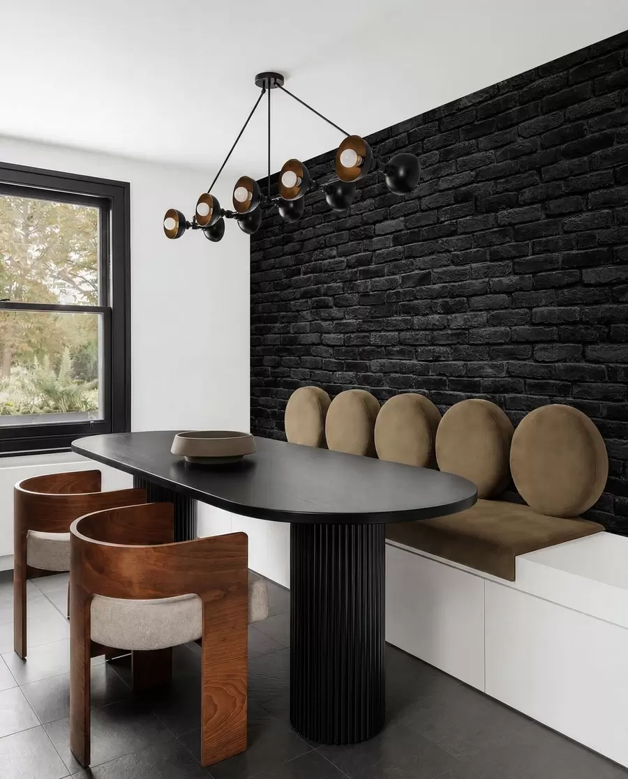 wall murals Black brick wallpaper u53027