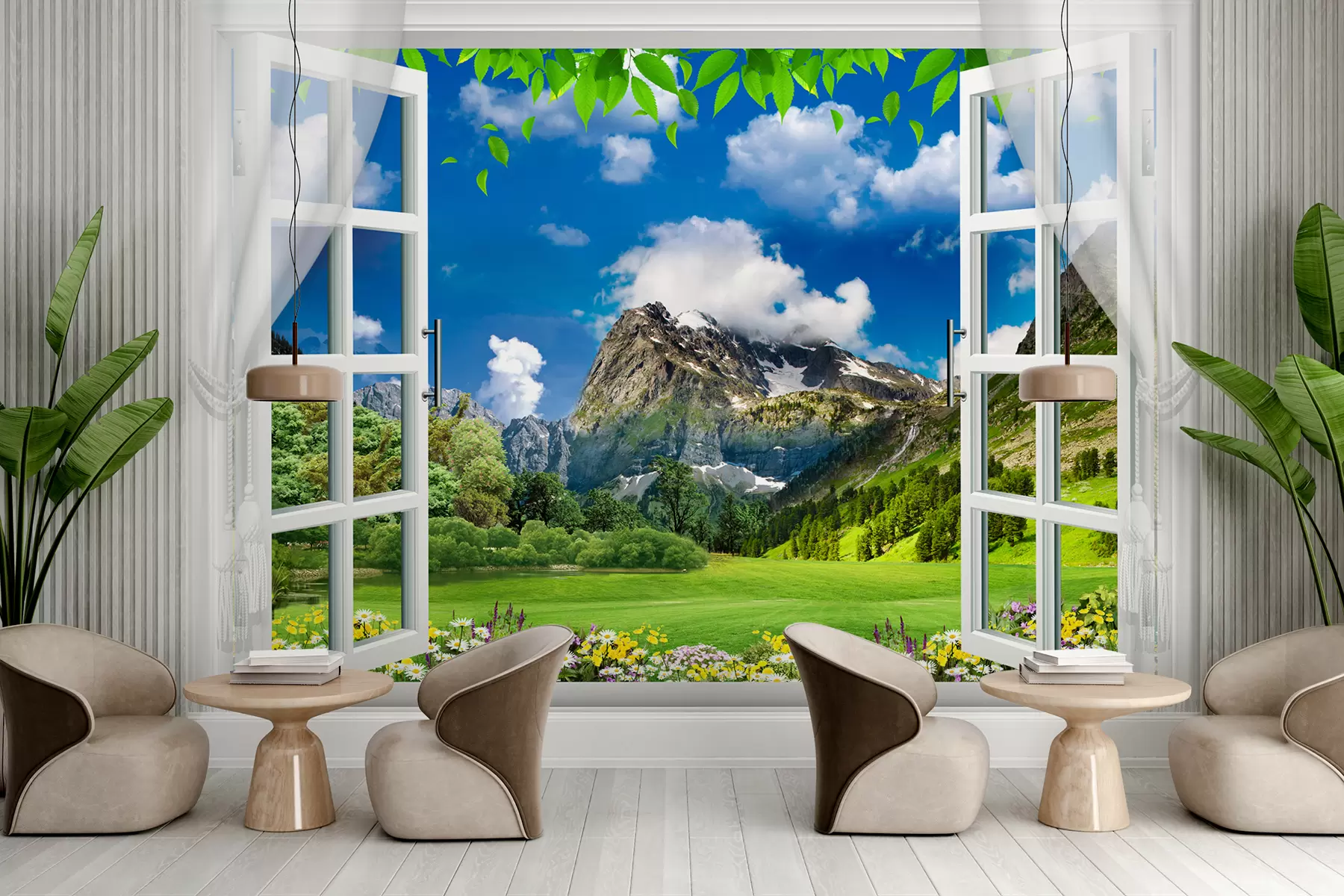 wall murals Mountains and clouds u59843