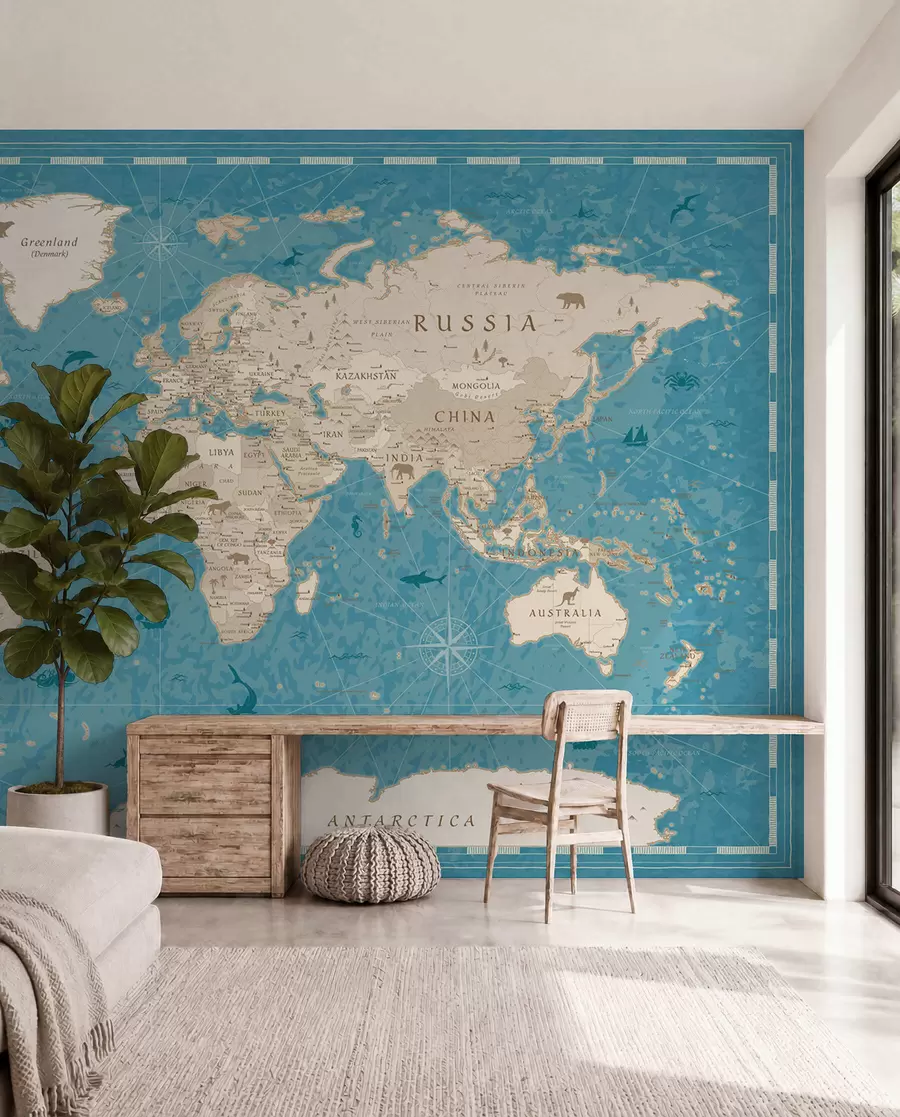 wall murals World map, old map u50378