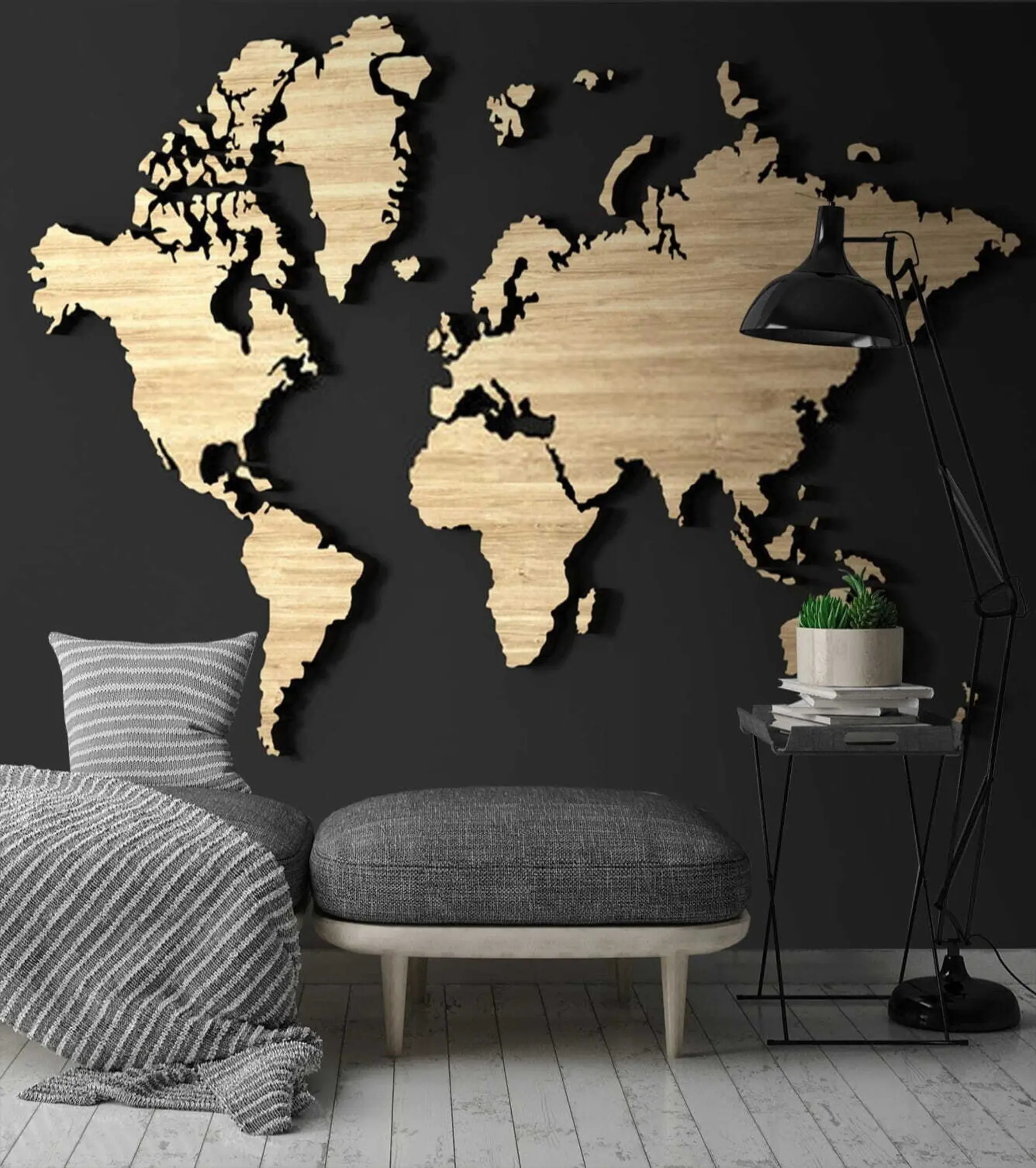 wall murals Tree world map u50437