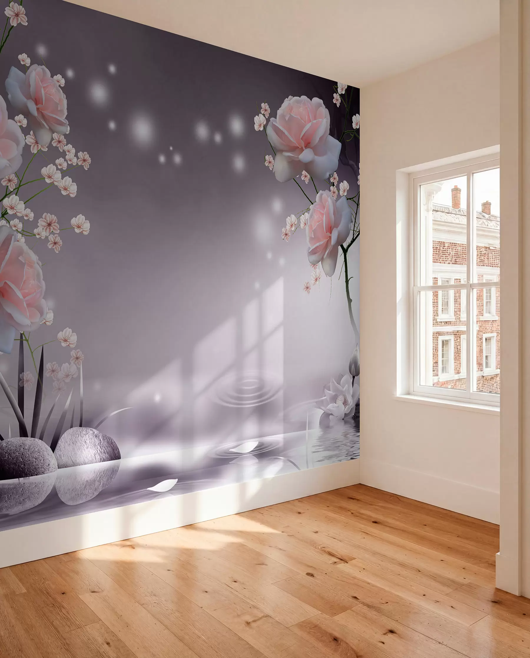 wall murals Roses and Points of Light u01045
