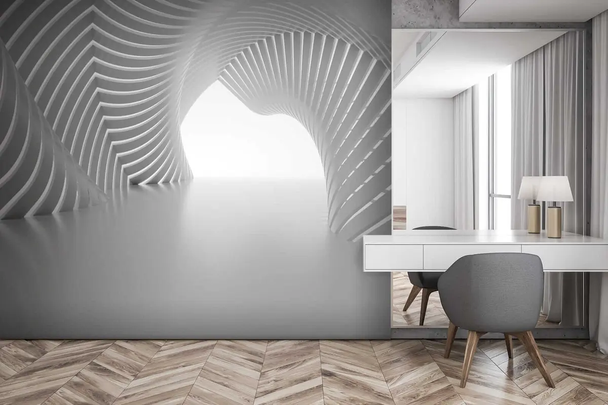 wall murals Grey, symmetry and tints and shades u02035