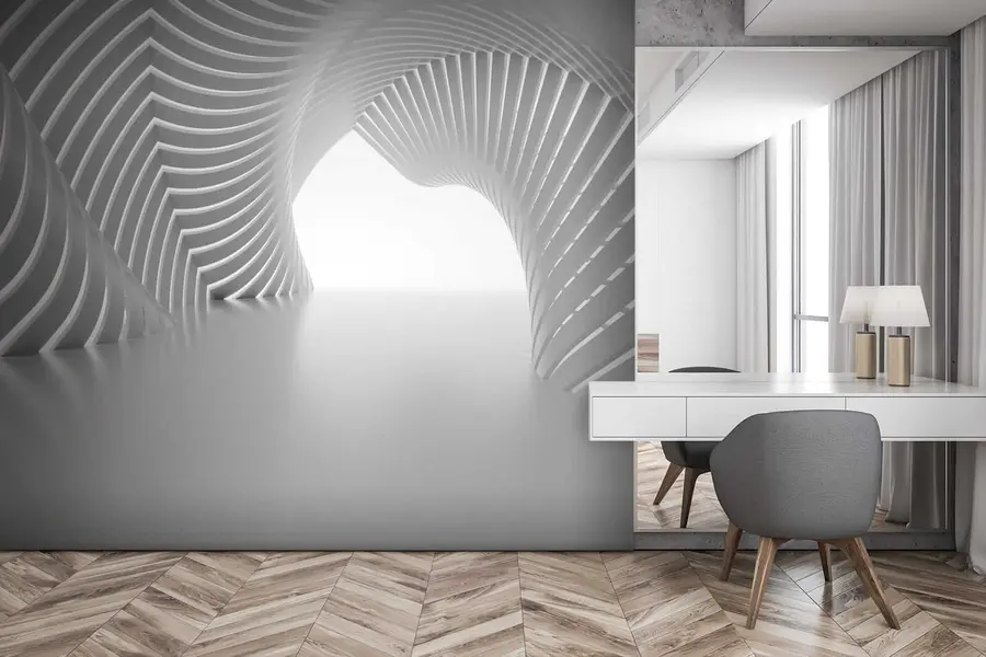 wall murals Grey, symmetry and tints and shades u02035