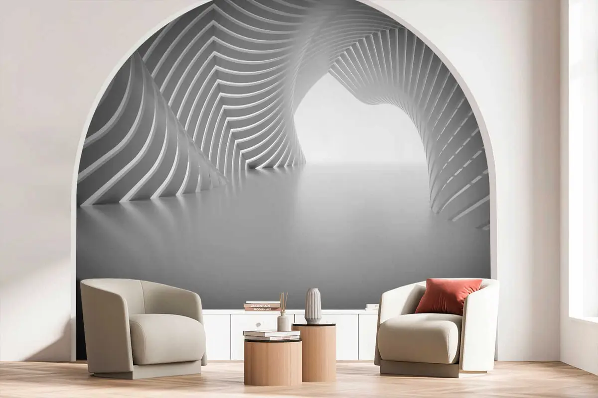 wall murals Grey, symmetry and tints and shades u02035