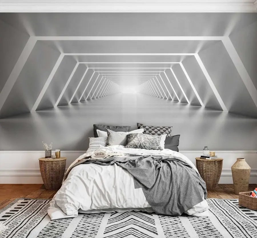 wall murals Grey tunnel u03369