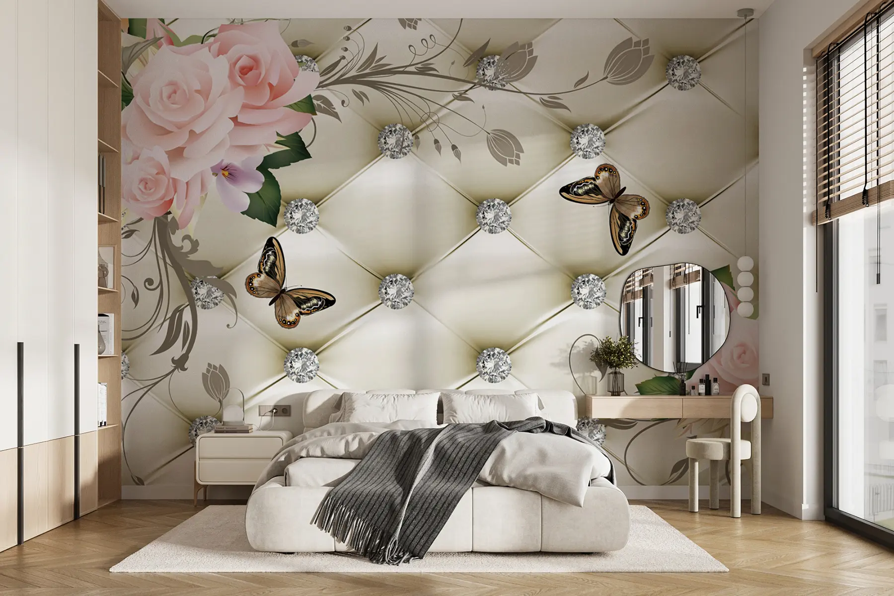 wall murals Flowers and rhinestones u03528