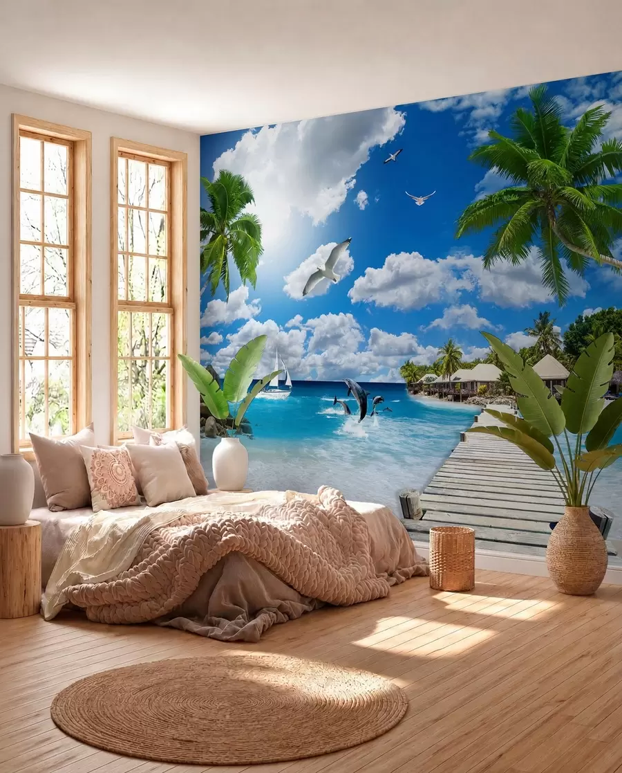 wall murals Palms beside Azure Water u06969