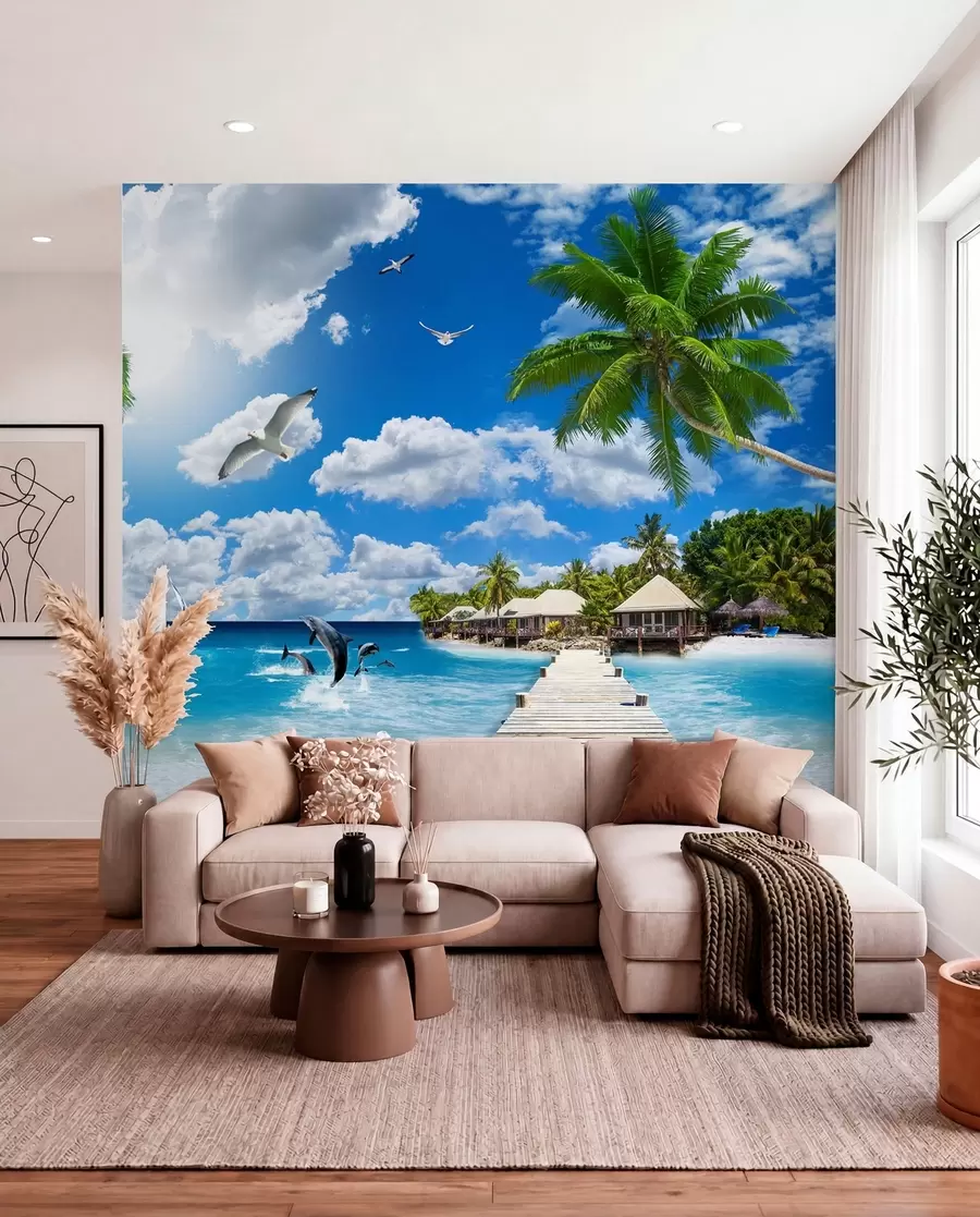 wall murals Palms beside Azure Water u06969