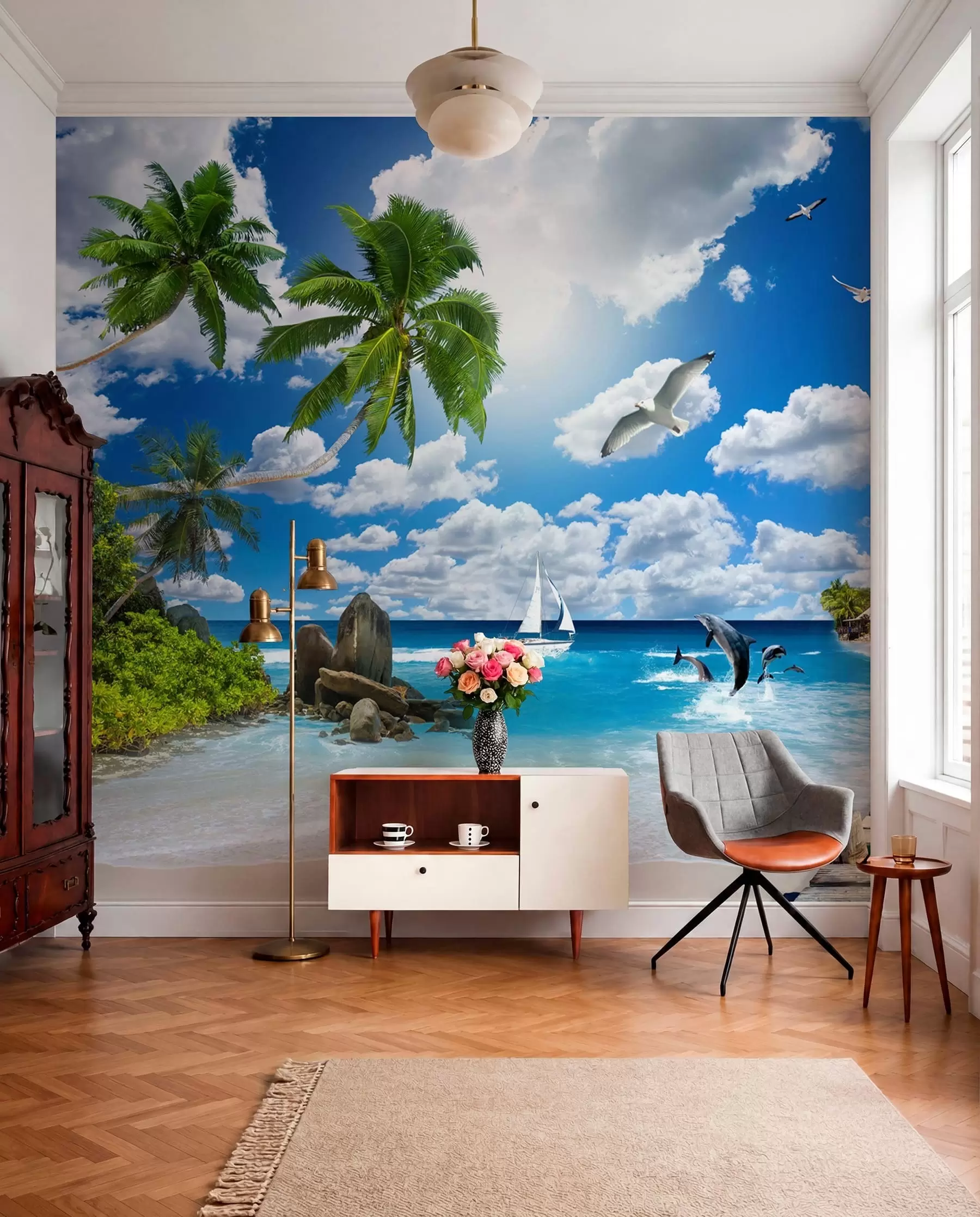 wall murals Palms beside Azure Water u06969
