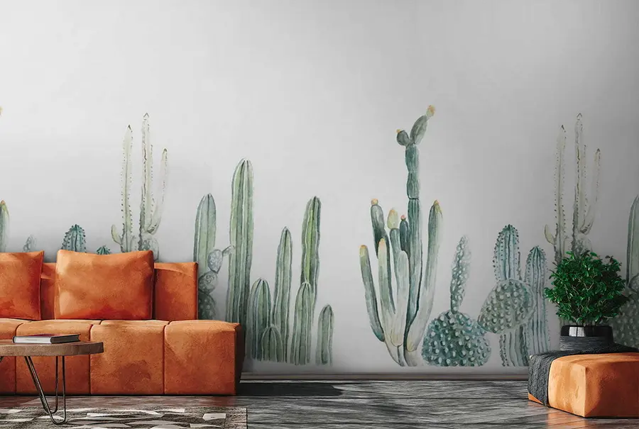 wall murals Watercolor cacti u07240