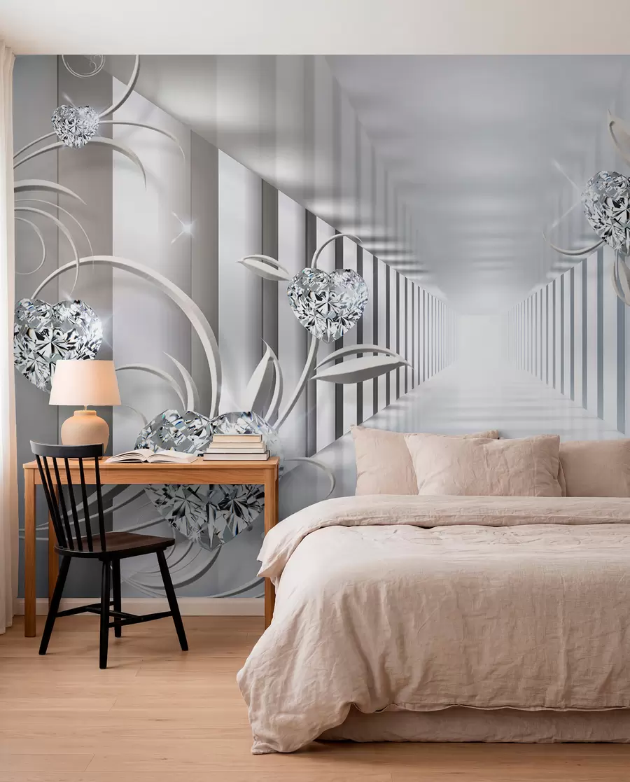wall murals Diamond hearts in the tunnel u07513