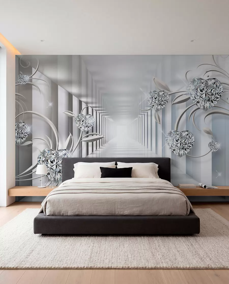 wall murals Diamond hearts in the tunnel u07513