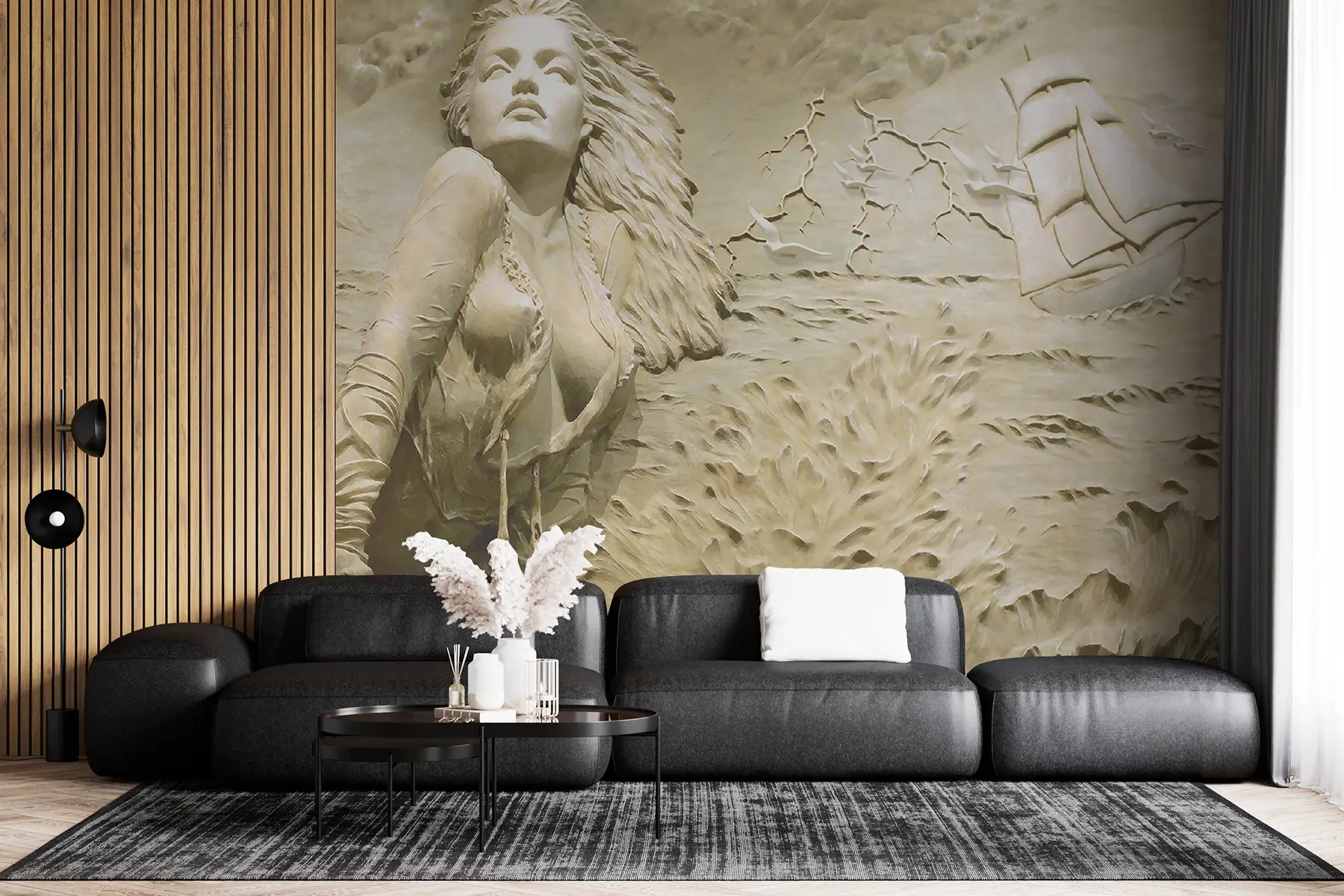 wall murals Mermaid on the rock u08057