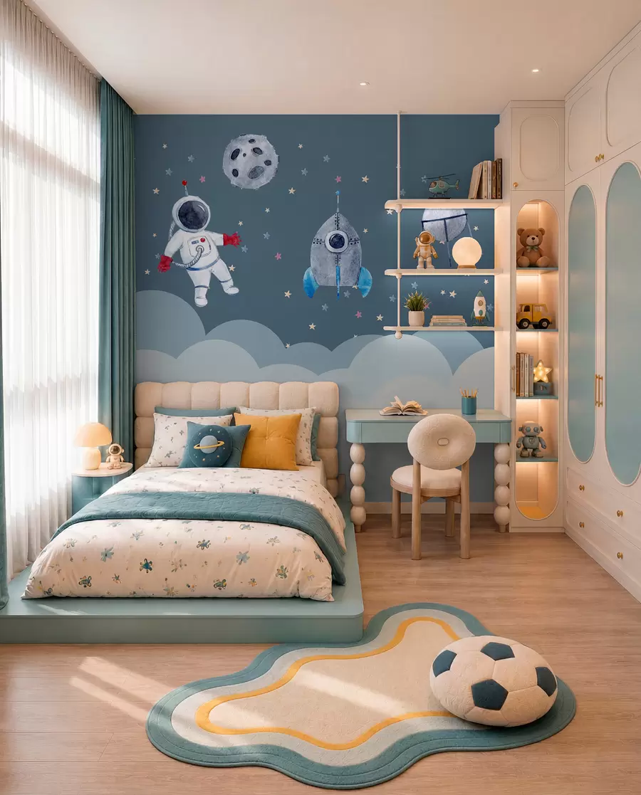 wall murals Little Astronaut Crew u09813