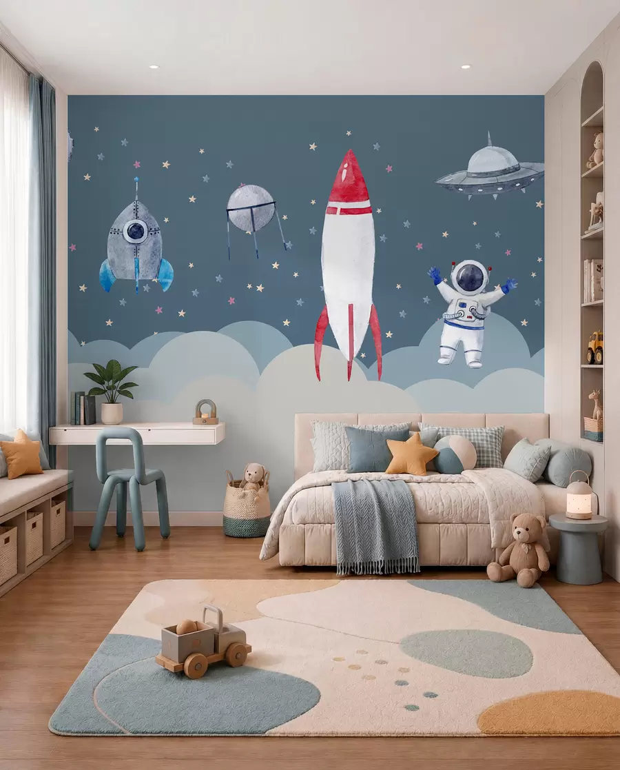 wall murals Little Astronaut Crew u09813