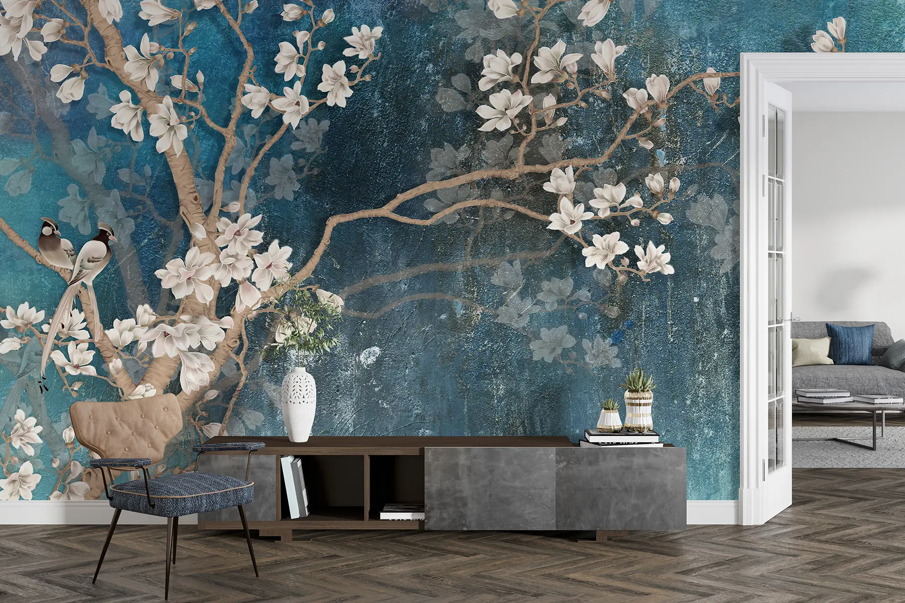 wall murals Flower, water and branch u12150