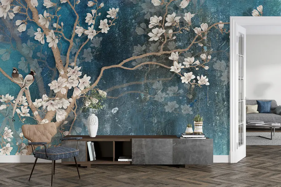 wall murals Flower, water and branch u12150