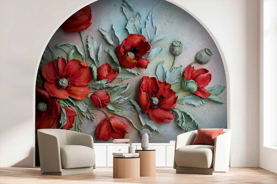 wall murals Poppies 3d u12788