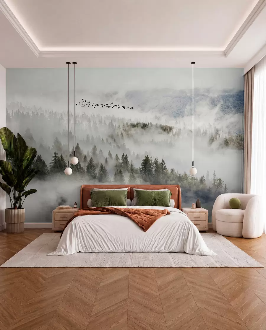 wall murals Birds above the Mist u13823