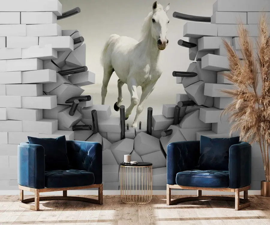 wall murals Horse and bricks u14352