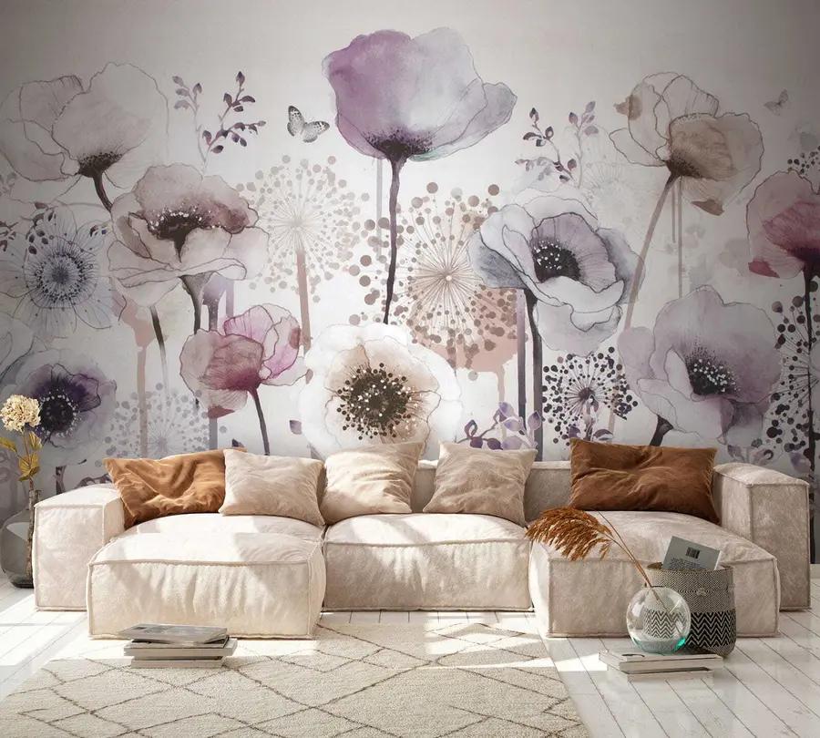 wall murals Flower, petal and purple u14503