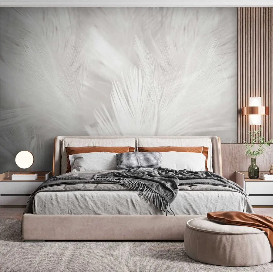 wall murals Plant, eye and feather u15622
