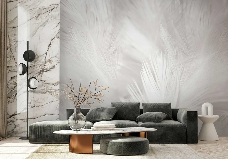 wall murals Plant, eye and feather u15622