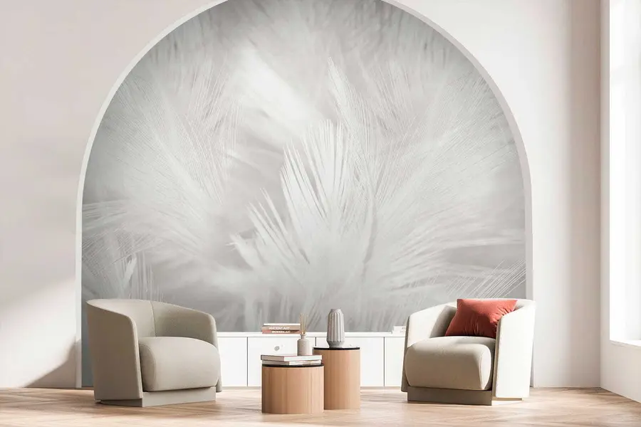 wall murals Plant, eye and feather u15622