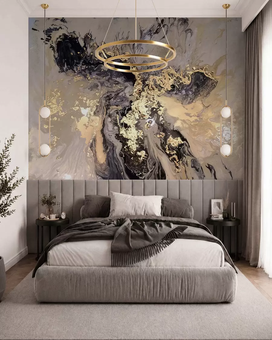 wall murals Ink and Golden Veins u16941