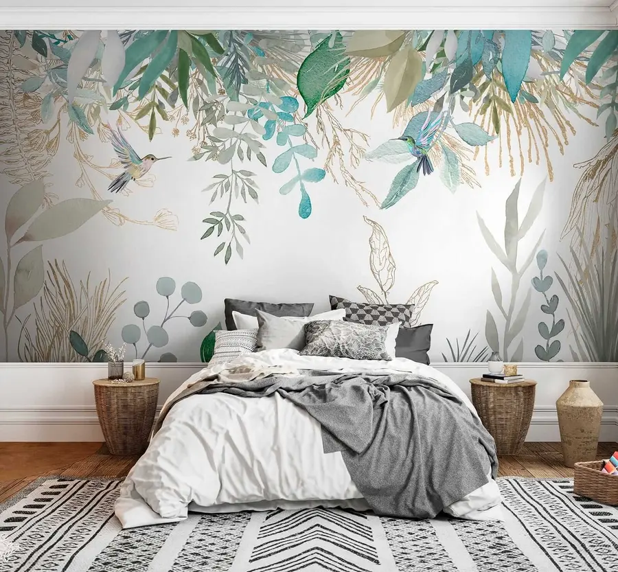 wall murals Botany, leaf and green u17579