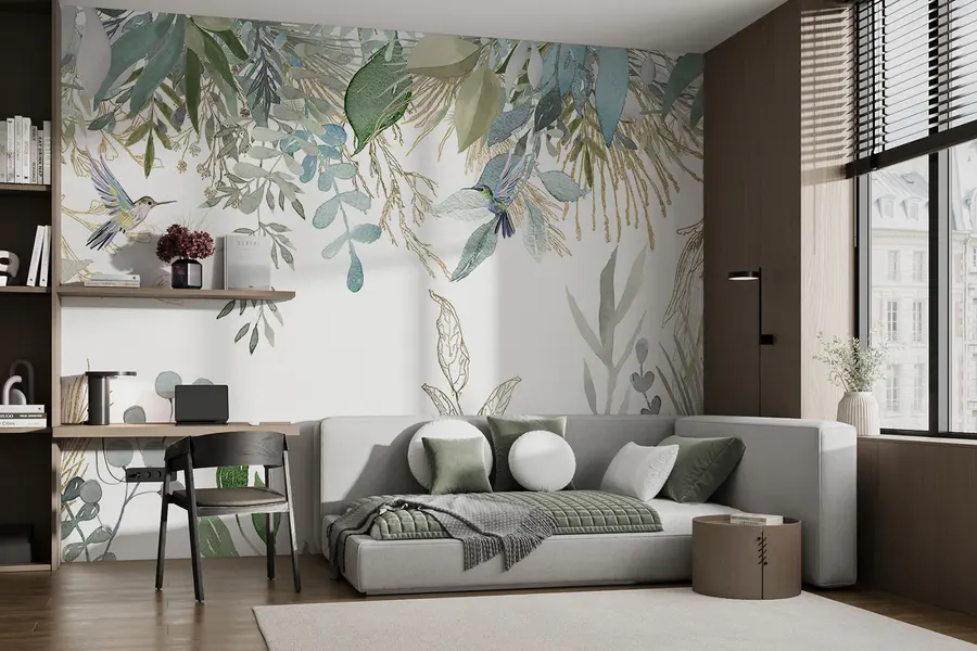 wall murals Botany, leaf and green u17579