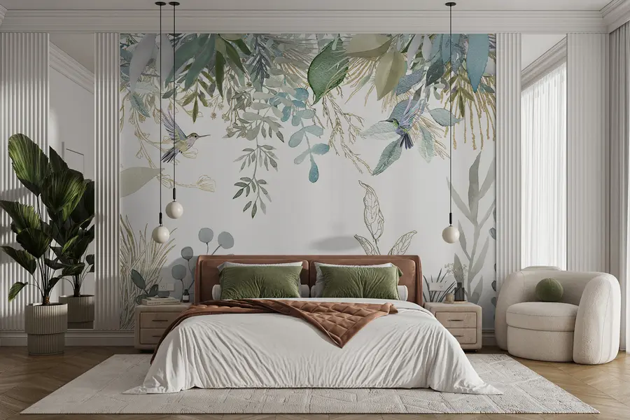wall murals Botany, leaf and green u17579