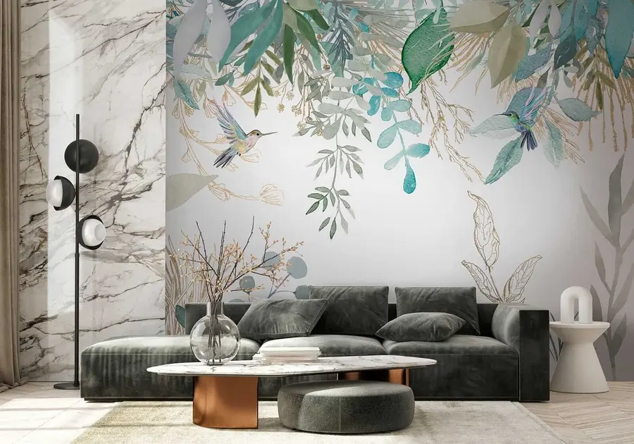 wall murals Botany, leaf and green u17579
