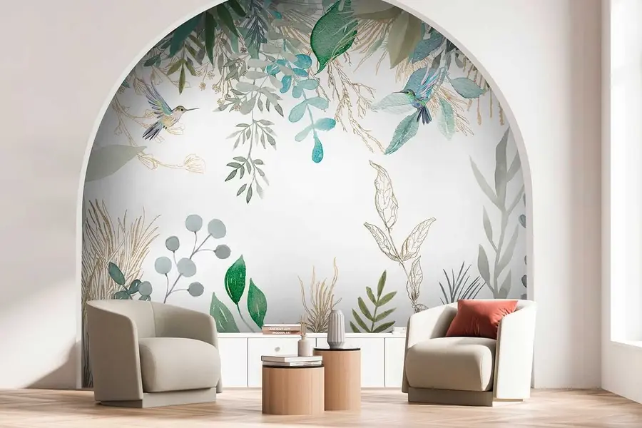 wall murals Botany, leaf and green u17579