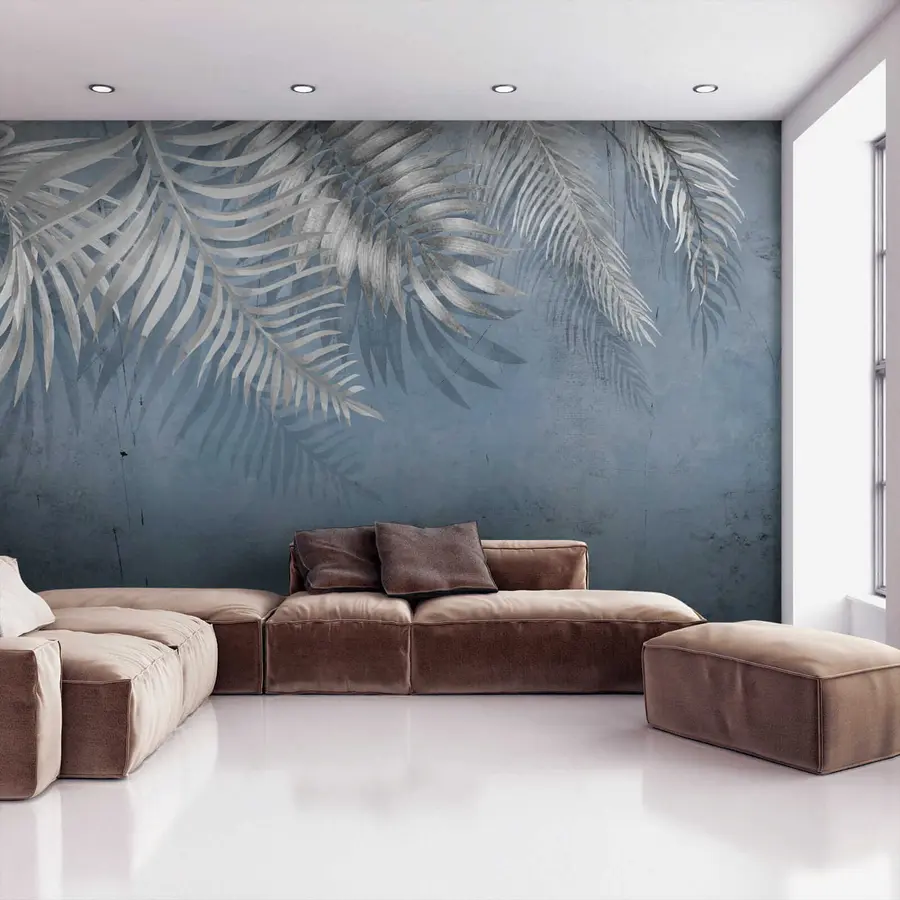 wall murals Vintage wall with leaves u18312