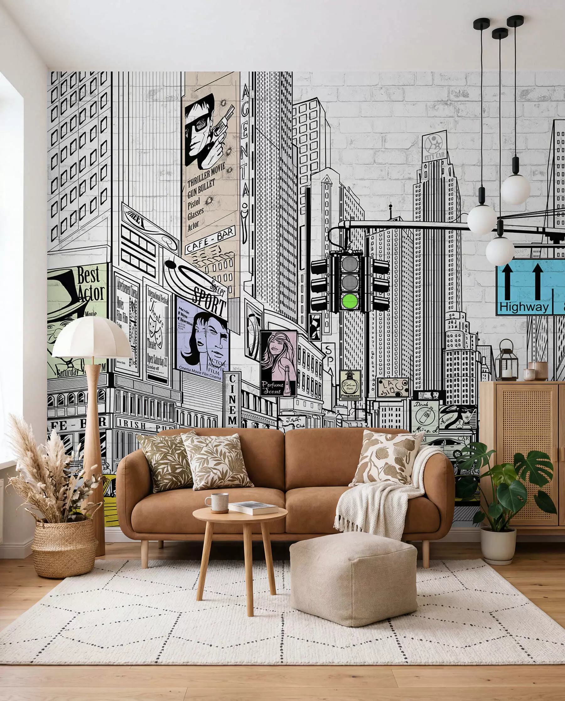 wall murals Sketched City Streets u21095
