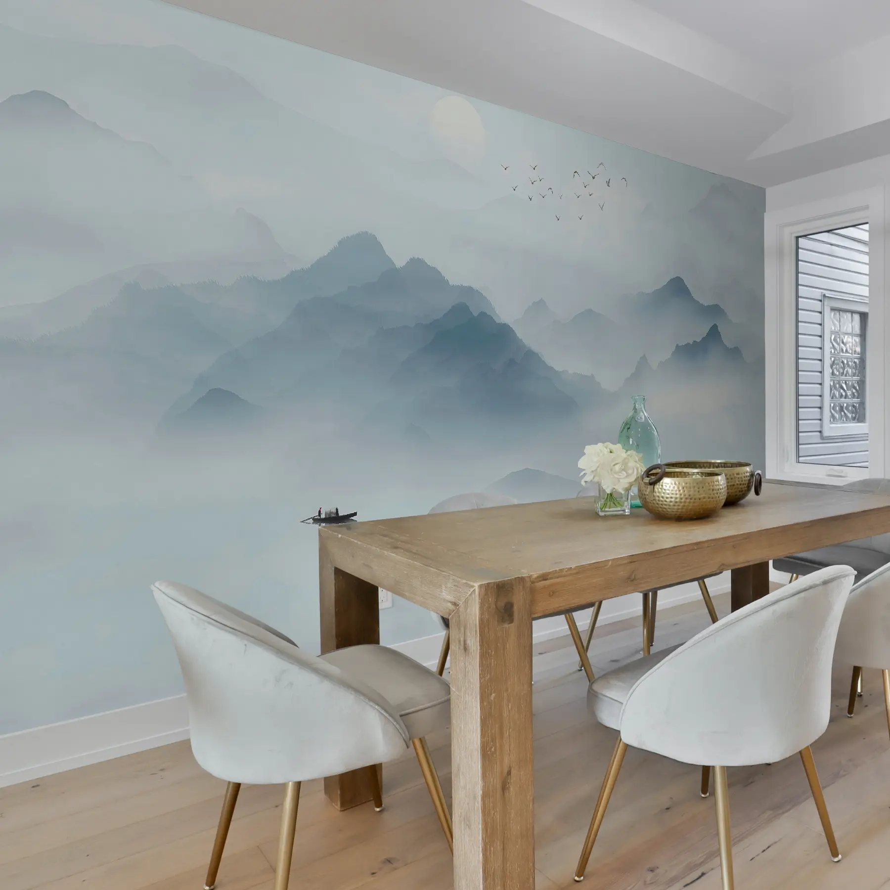 wall murals Mountains in the fog u23971