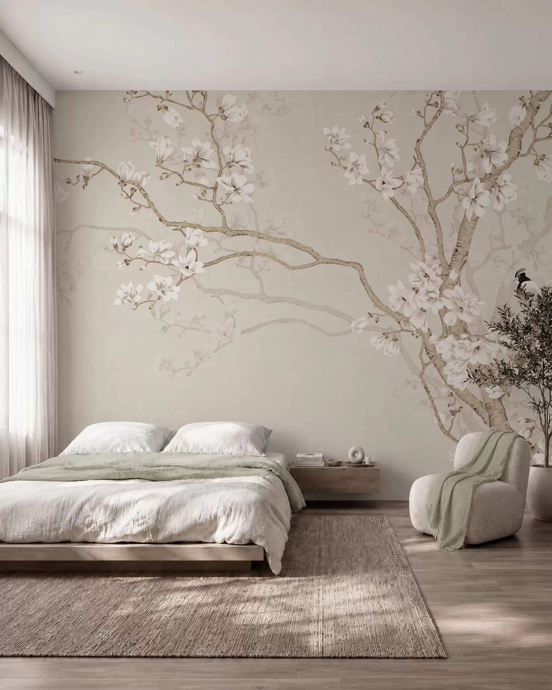 wall murals Birds among Blossoms u25842