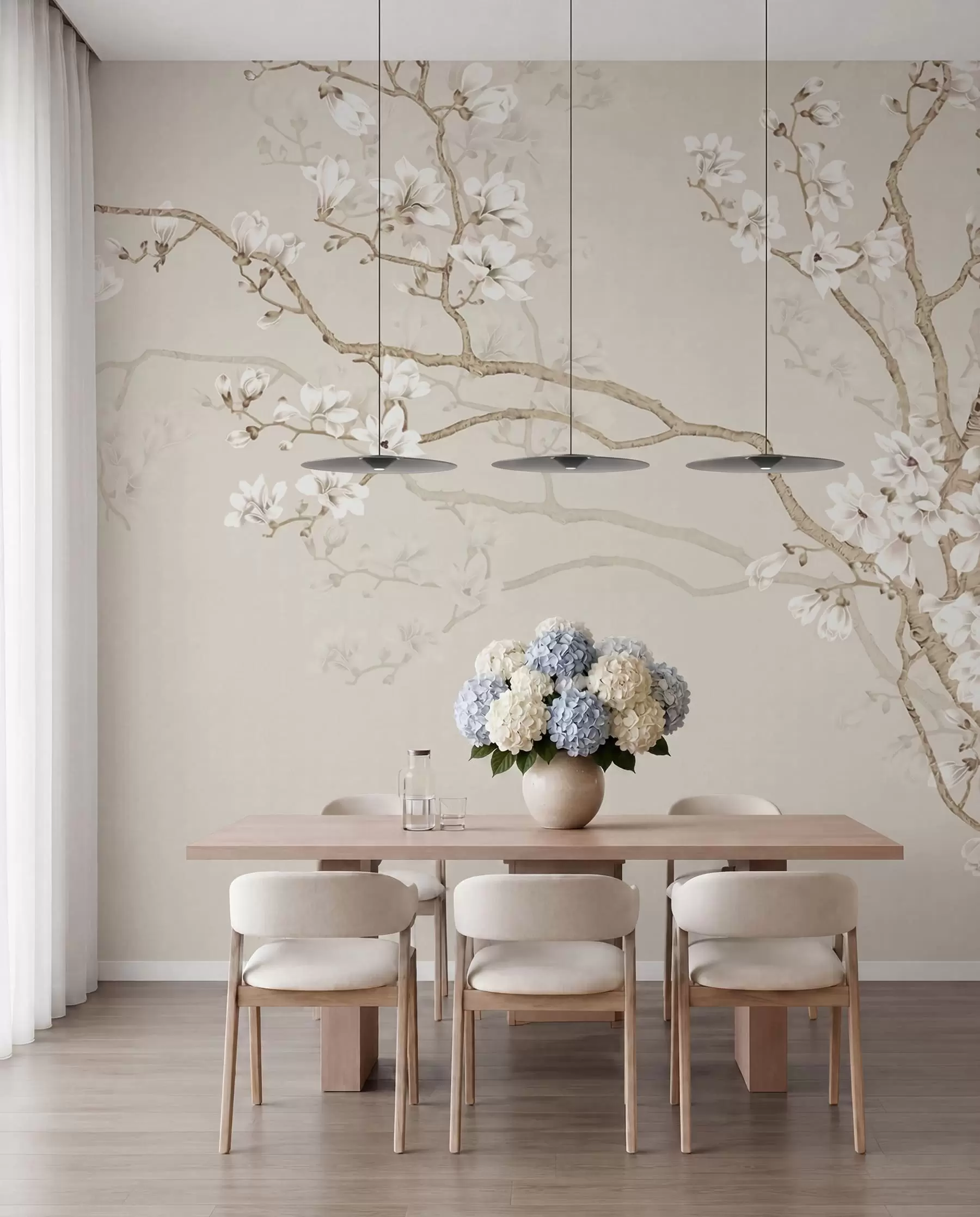 wall murals Flowering tree and birds u25842
