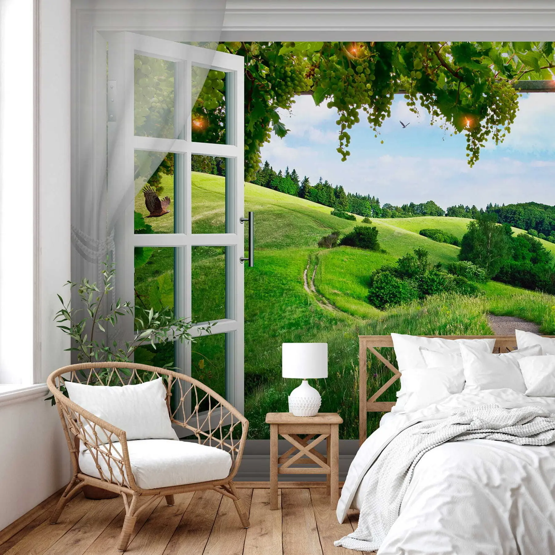 wall murals View from the window to the clearing u28196