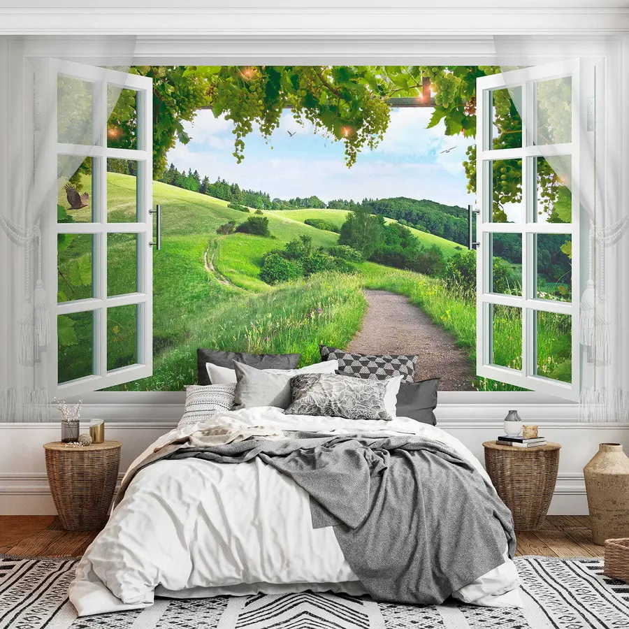 wall murals View from the window to the clearing u28196