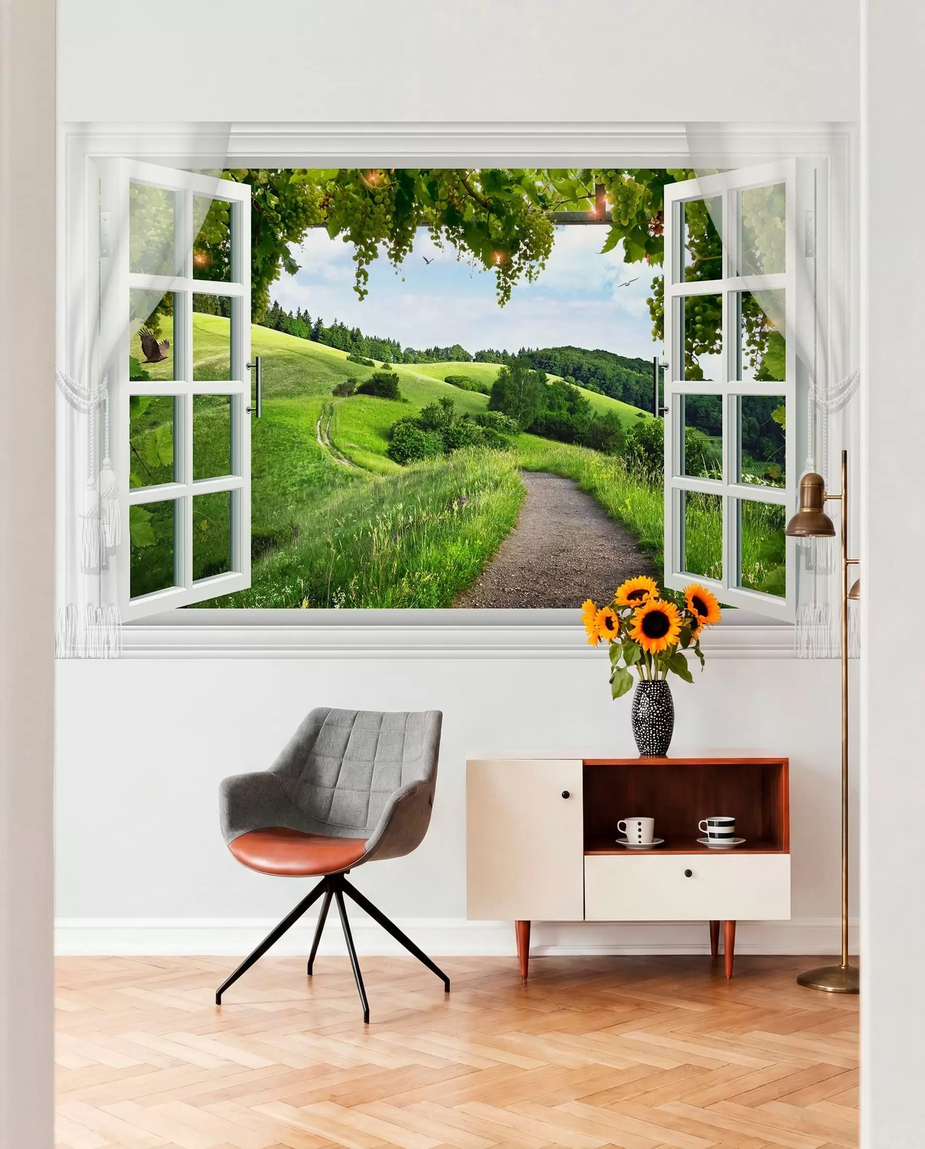 wall murals Window onto Green Hills u28196