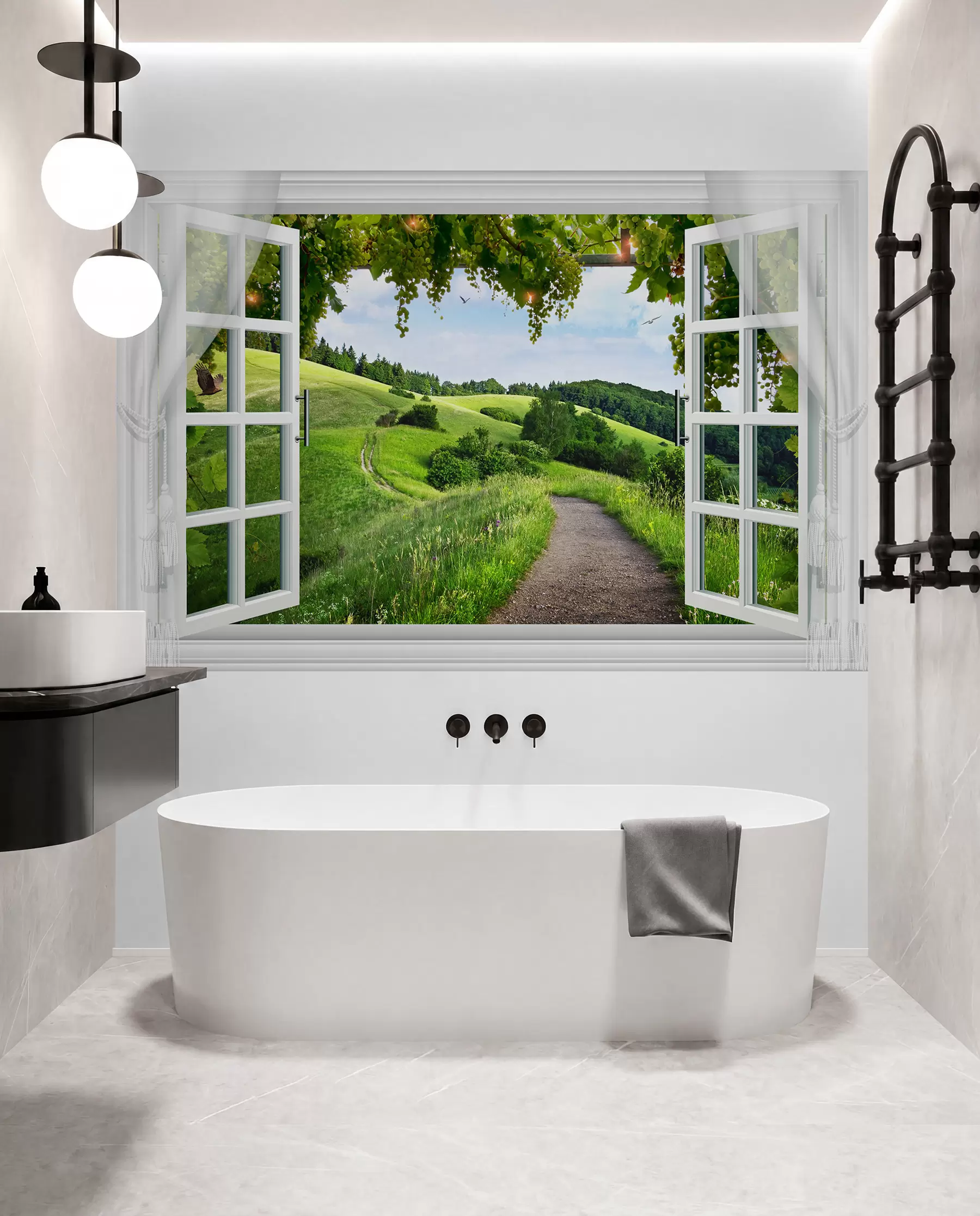 wall murals Window onto Green Hills u28196