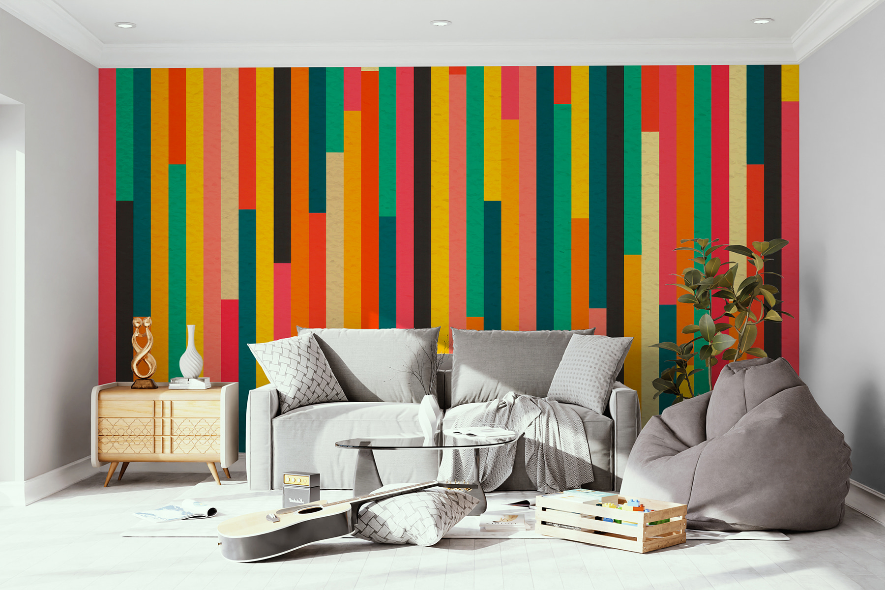 Wall murals Bright retro stripes nr. u51617 Uwalls.co.uk