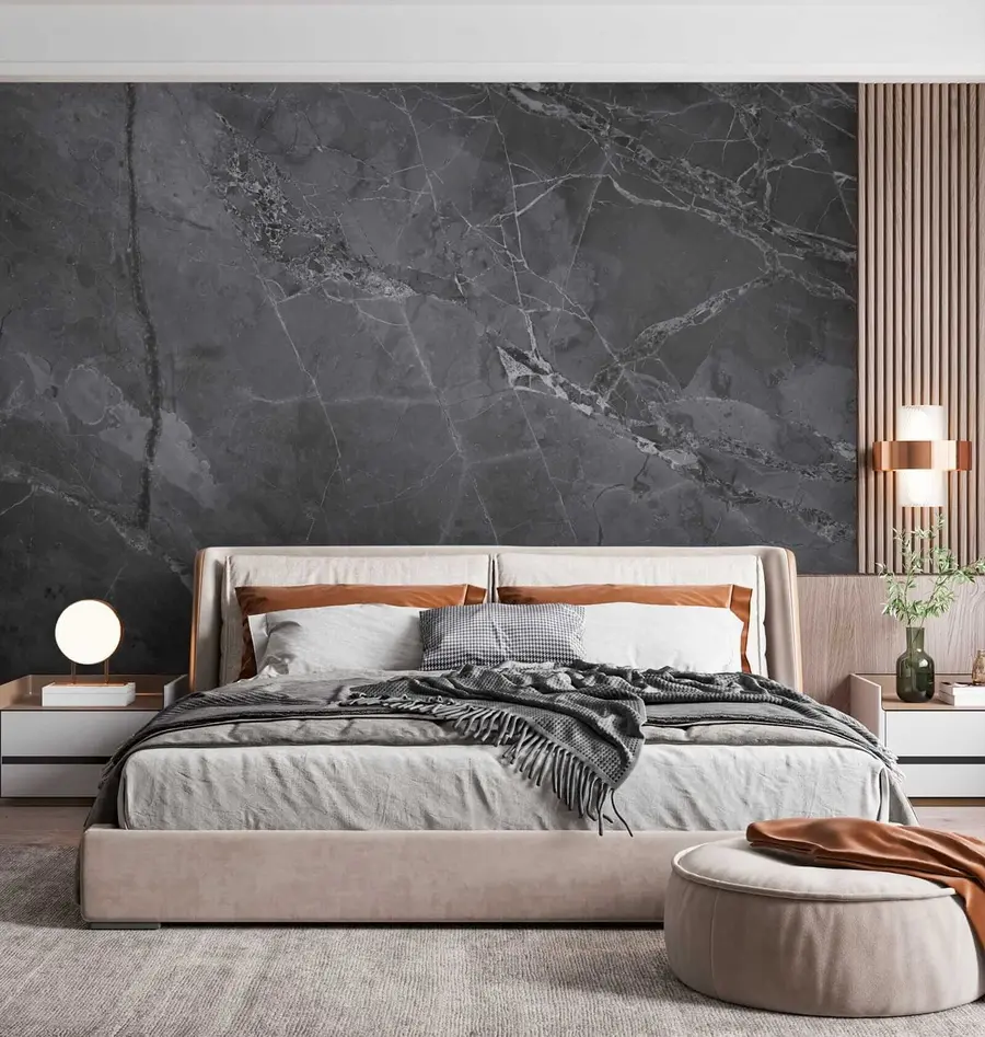 wall murals Dark gray marble u29912