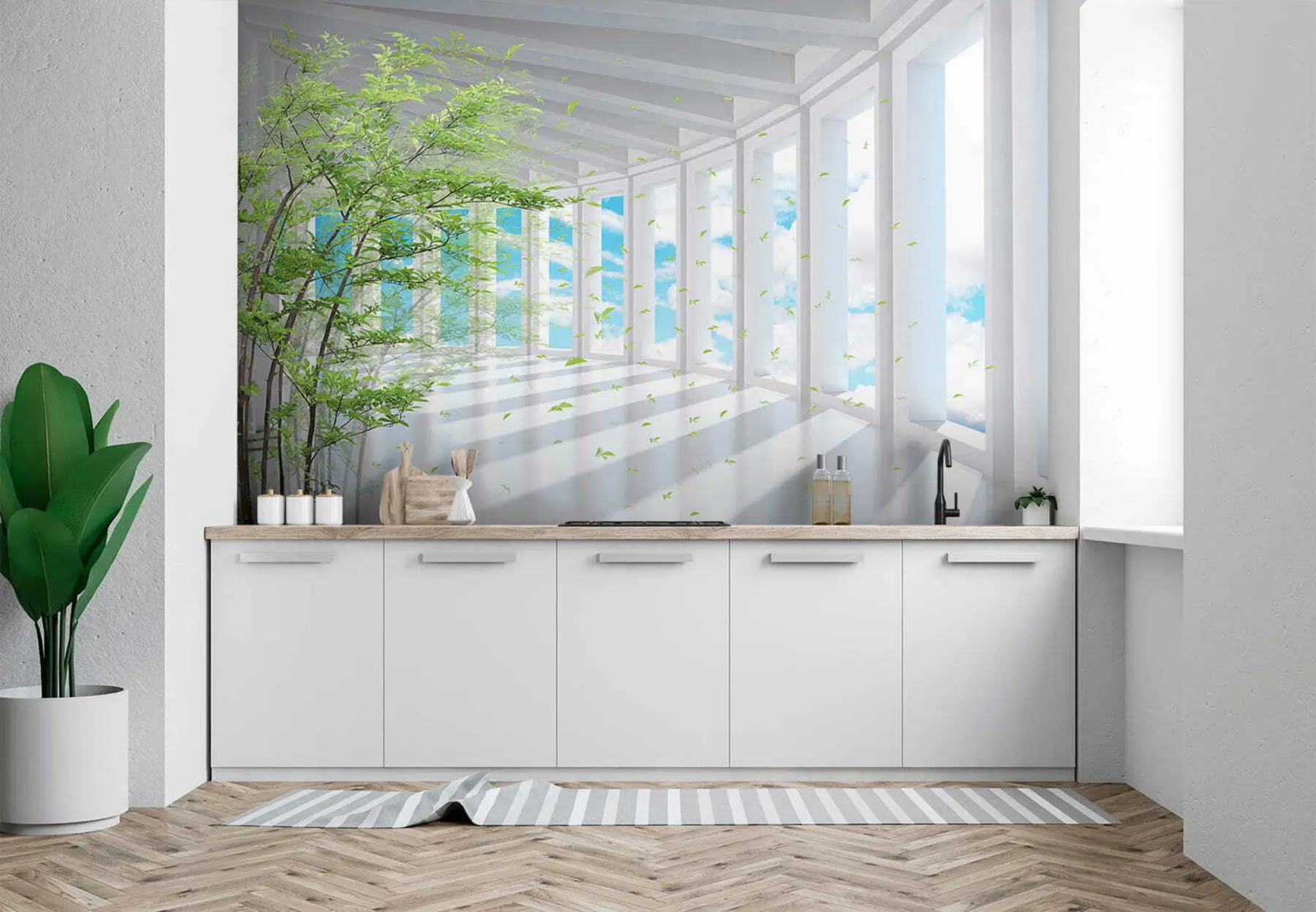 wall murals Tunnel with a cloud view u29922